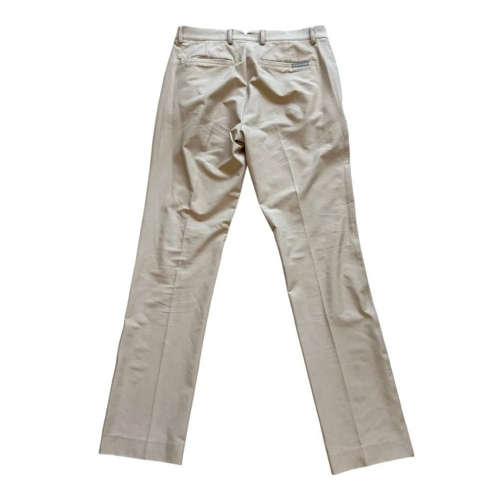 Dunning Men's Golf Pants Beige Khaki Stretch Performance Flat Front 32x32 Summer